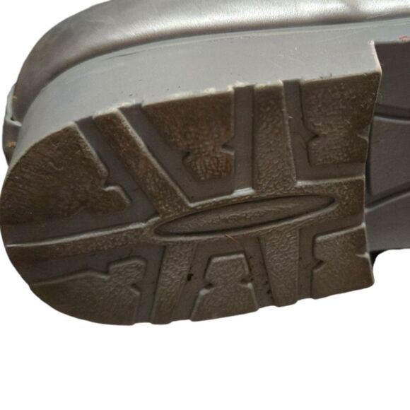 GAP Silver Metallic Rain Booties Ankle Boots Women's 10 Waders Waterproof Shoes - Picture 8 of 12